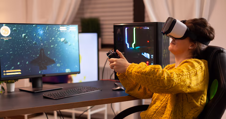 Game development workstation with multiple screens